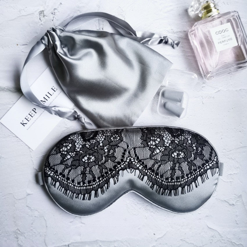 Masque de sommeil en dentelle et soie – vue 7
