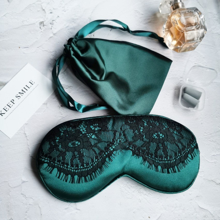 Masque de sommeil en dentelle et soie – vue 1