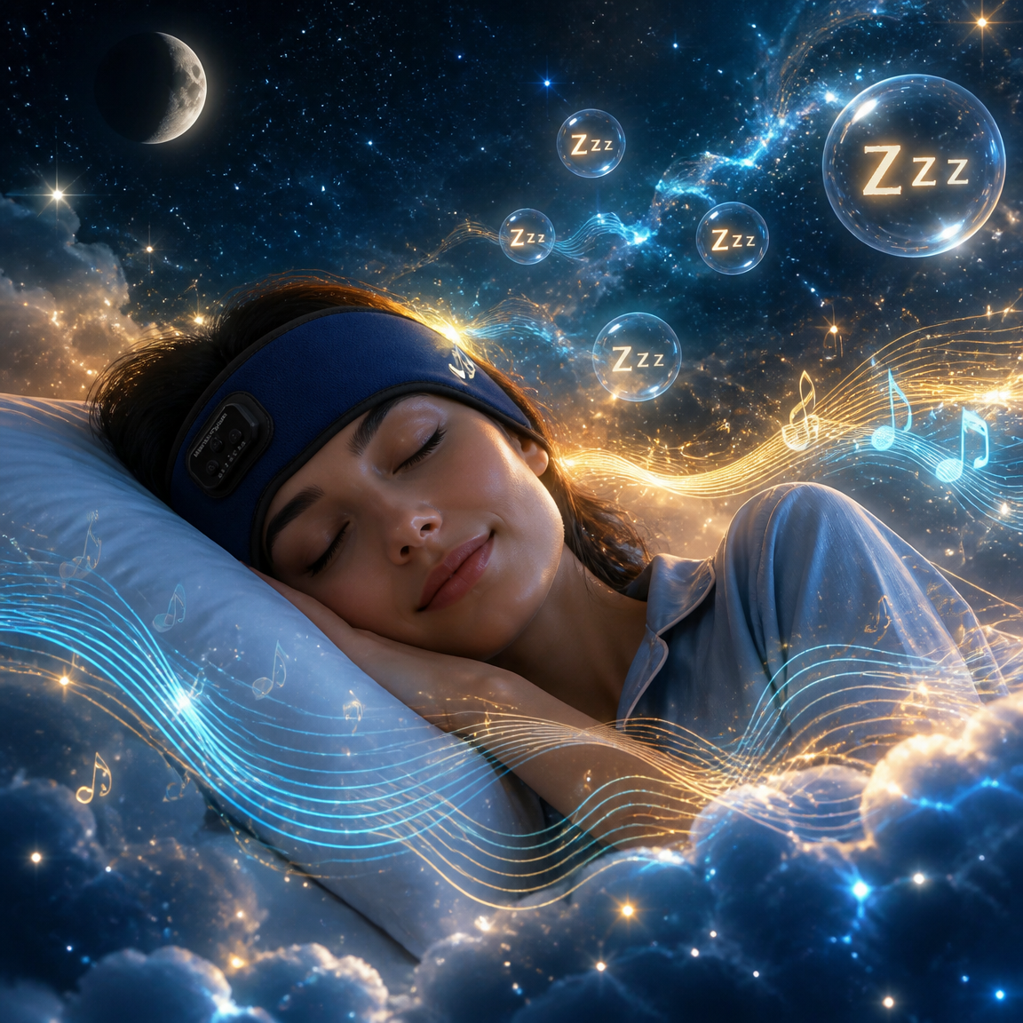 Masque de sommeil musical Bluetooth 3D – vue 3