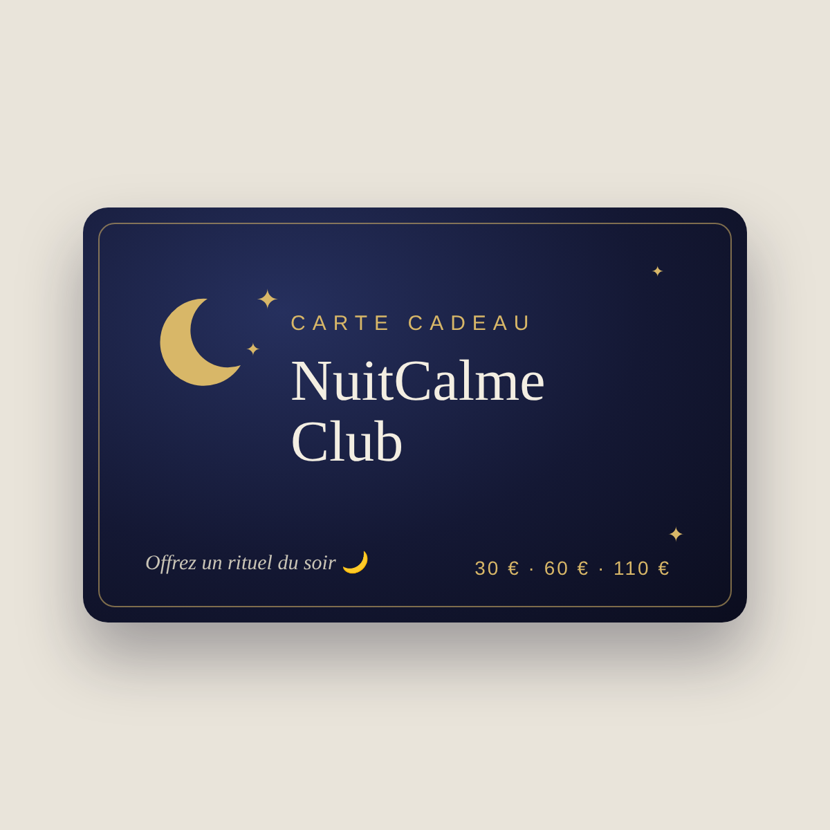Carte cadeau NuitCalme Club